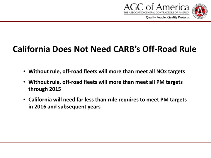 california does not need carb s off road rule