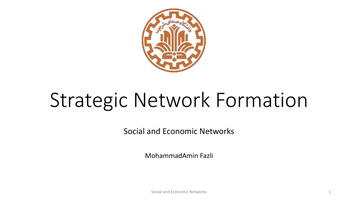 strategic network formation