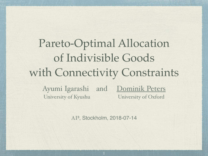 pareto optimal allocation of indivisible goods with