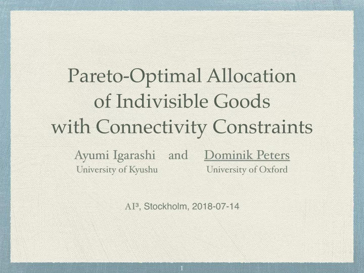 pareto optimal allocation of indivisible goods with
