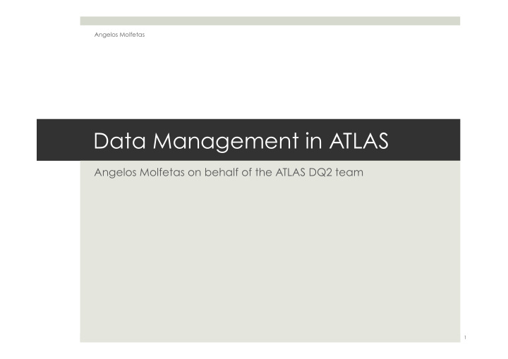 data management in atlas