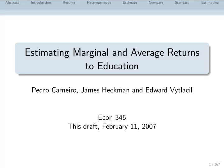 estimating marginal and average returns to education
