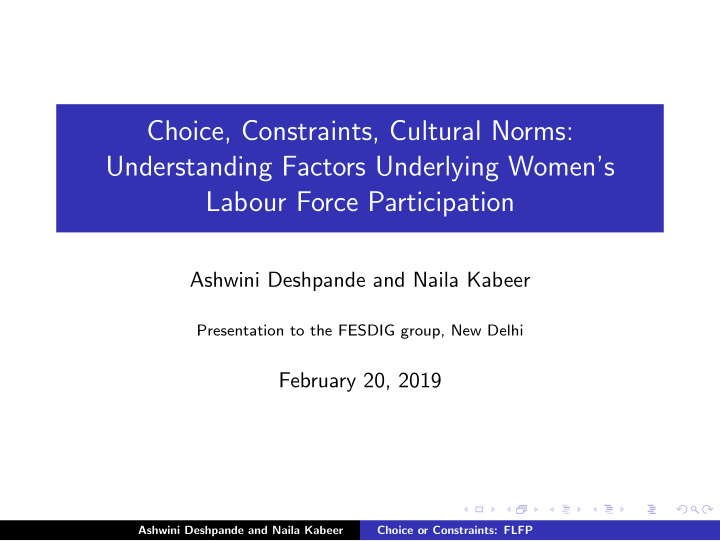 choice constraints cultural norms understanding factors