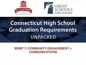 BRIEF 7: COMMUNITY ENGAGEMENT +  COMMUNICATIONS Educational equity means ensuring just outcomes for
