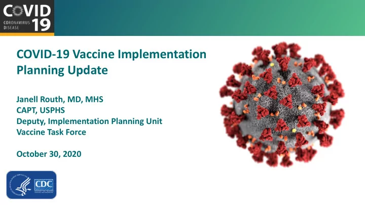 covid 19 vaccine implementation planning update