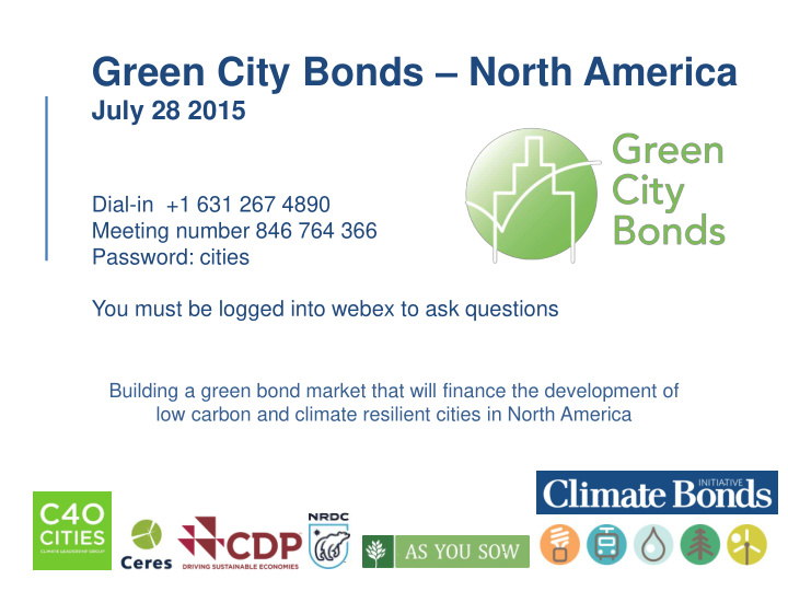 green city bonds north america