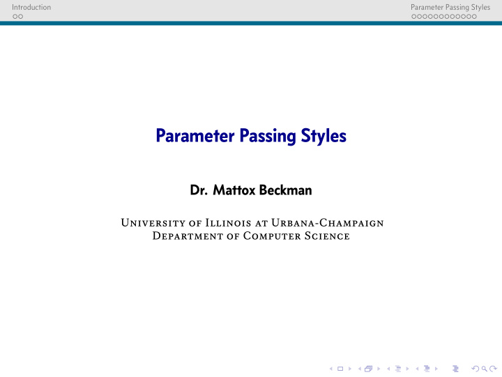 parameter passing styles