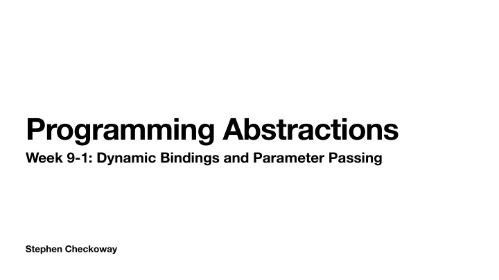 programming abstractions