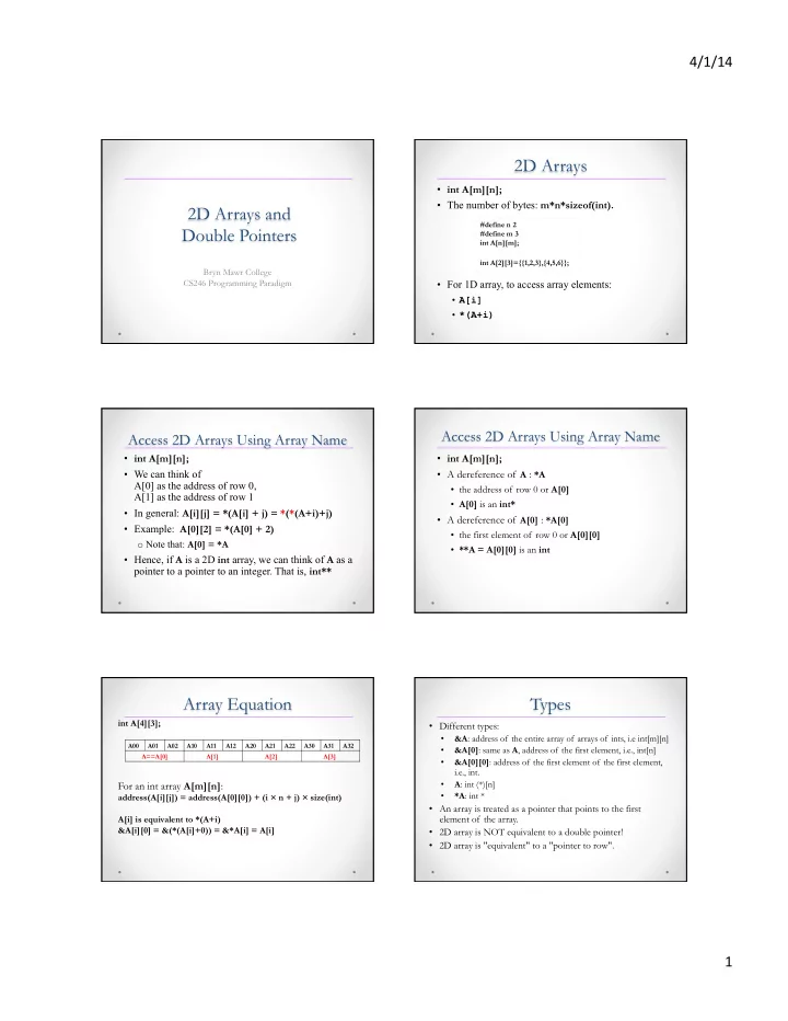 2d arrays