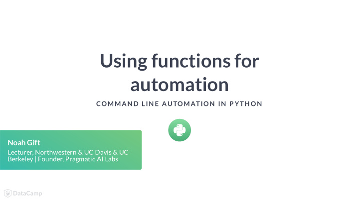 using functions for automation