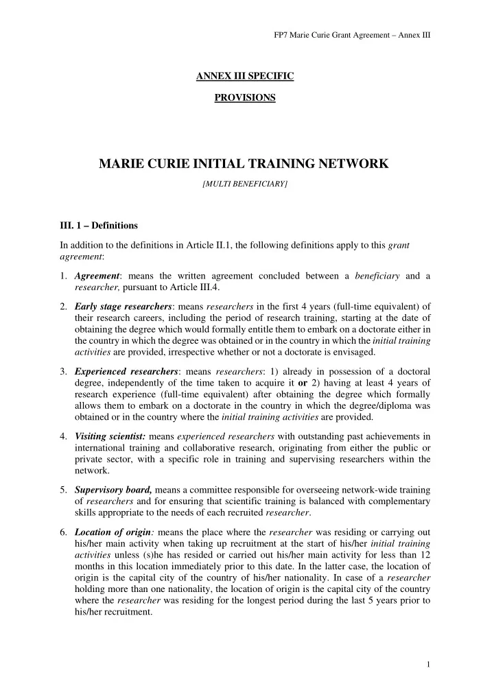 2 in addition to the obligations identified in article ii