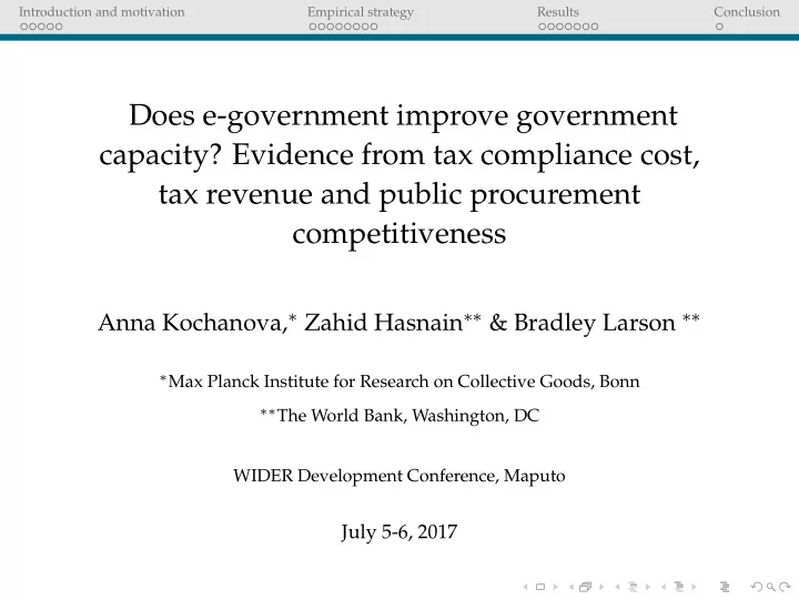 does e government improve government capacity evidence
