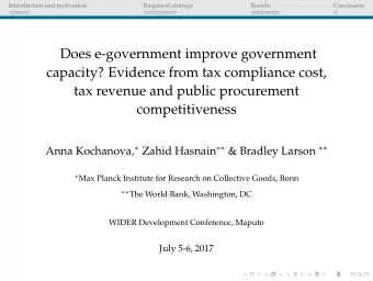 Does e-government improve government  capacity? Evidence from tax compliance cost,  tax revenue and