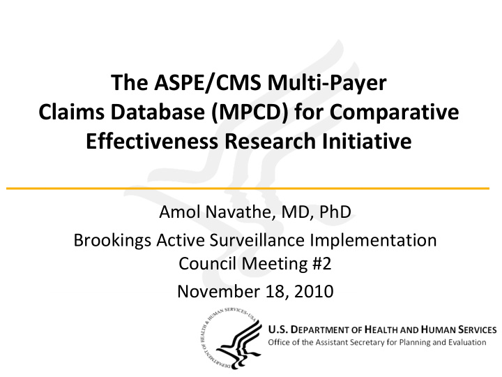 the aspe cms multi payer claims database mpcd for