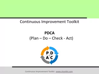 PDCA (Plan  Do  Check - Act)  P  D  A  C Continuous Improvement Toolkit . www.citoolkit.com