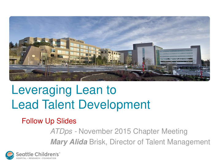 lead talent development