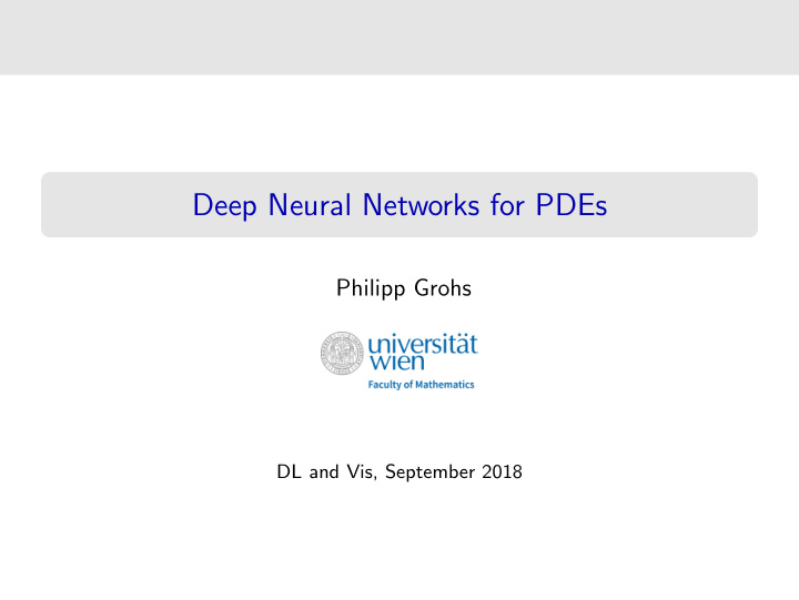 deep neural networks for pdes
