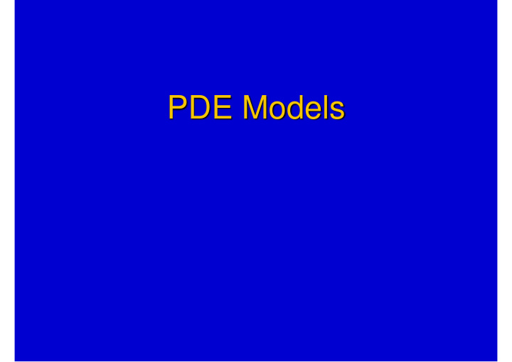 pde models pde models