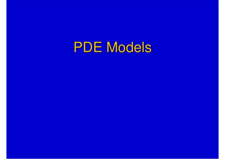 pde models pde models