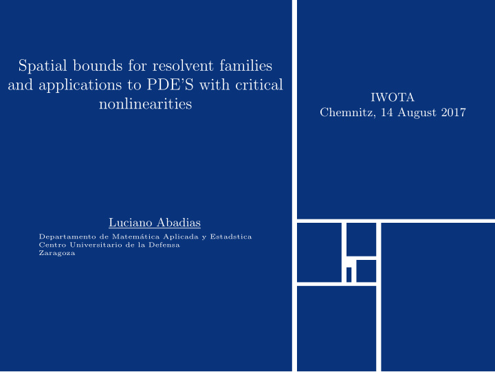 spatial bounds for resolvent families and applications to