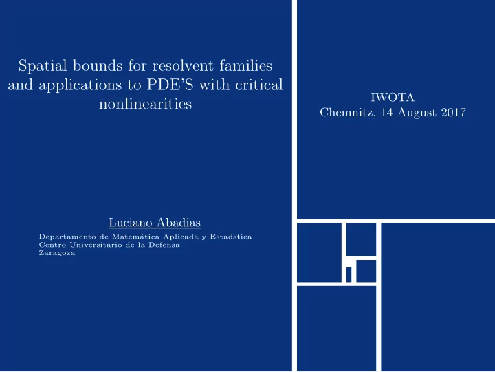 spatial bounds for resolvent families and applications to