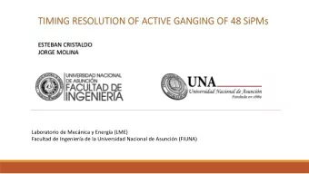 TIMING RESOLUTION OF ACTIVE GANGING OF 48 SiPMs  ESTEBAN CRISTALDO  JORGE MOLINA  Laboratorio de