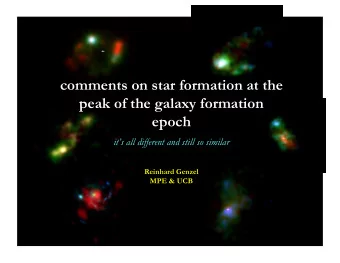 comments on star formation at the  peak of the galaxy formation  epoch its all different and