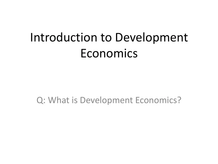 introduction to development