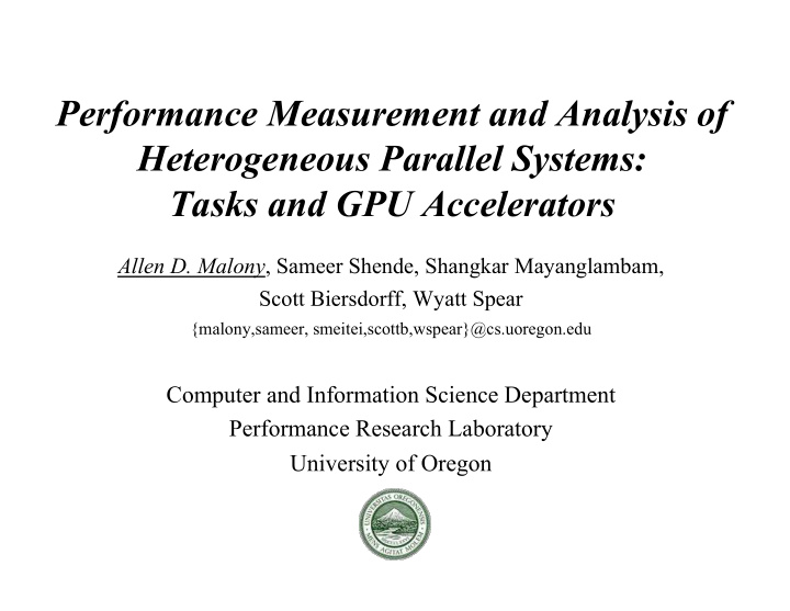 performance measurement and analysis of heterogeneous