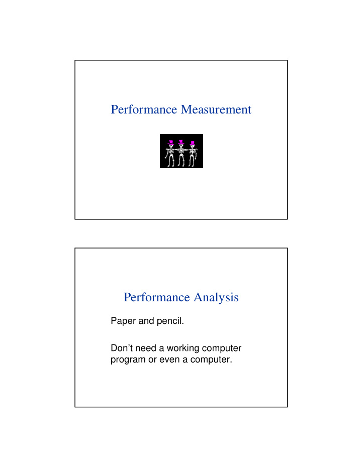 performance measurement performance analysis