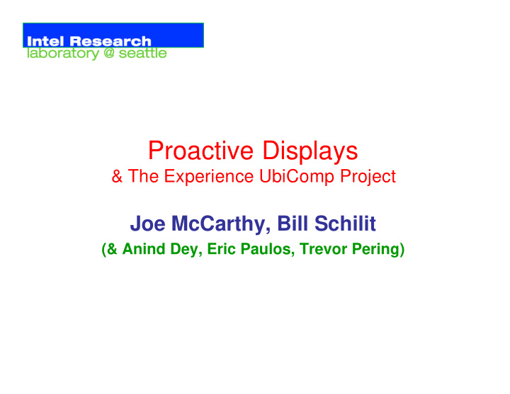 proactive displays