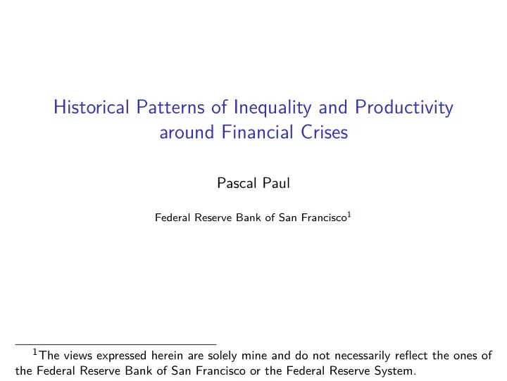 historical patterns of inequality and productivity around