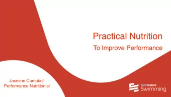 Practical Nutrition  To Improve Performance  Jasmine Campbell  Performance Nutritionist  Train