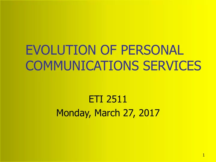 evolution of personal