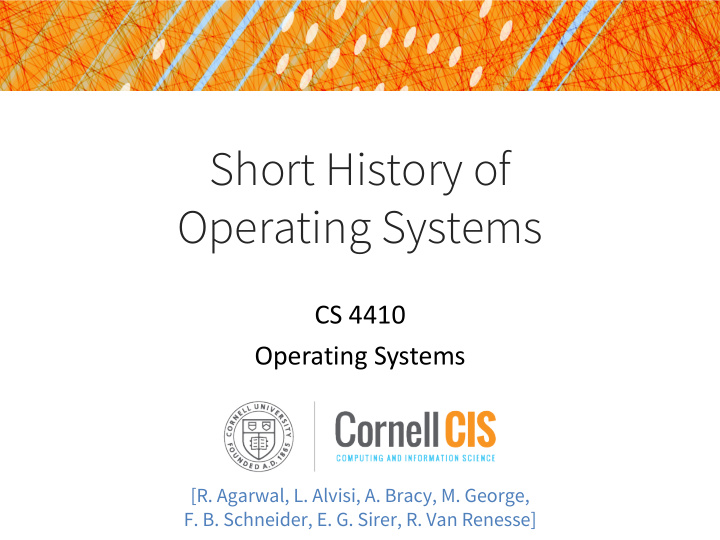 short history of operating systems