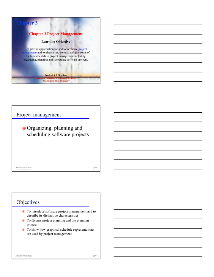 project management organizing planning and scheduling