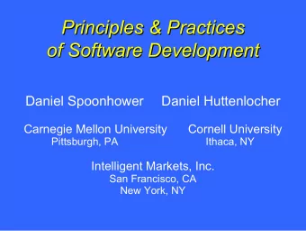 Principles &amp; Practices  Principles &amp; Practices  of Software Development  of Software