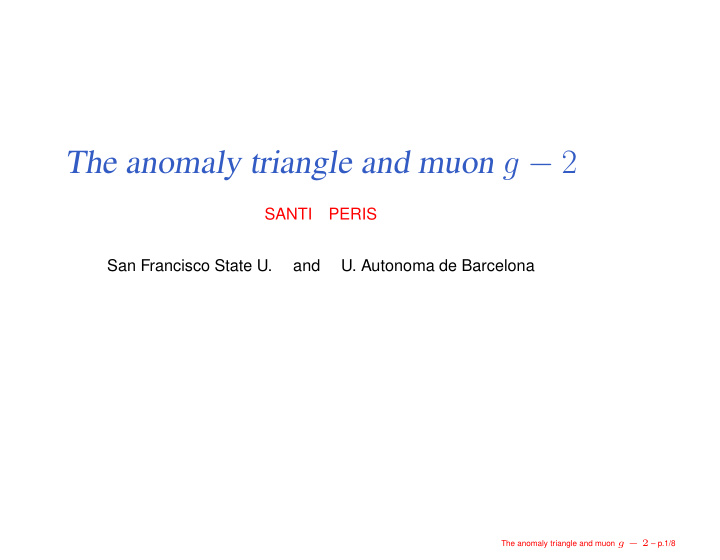 the anomaly triangle and muon g 2