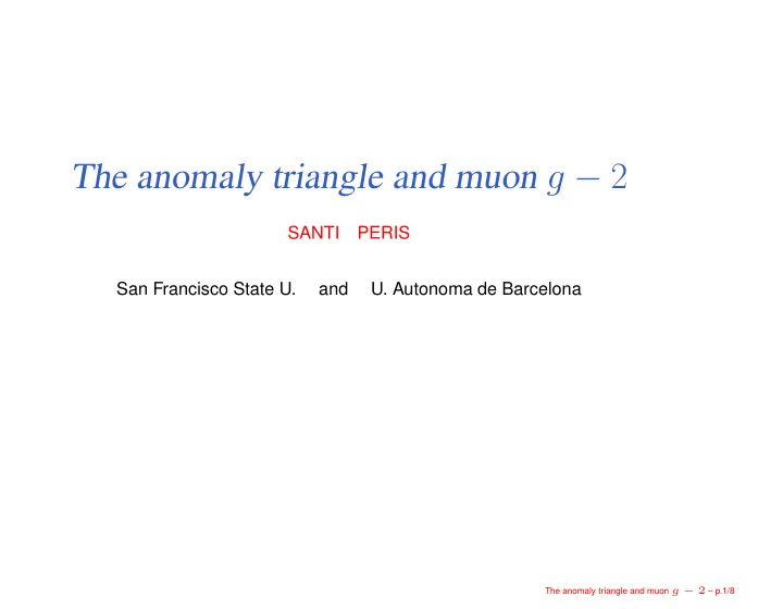 the anomaly triangle and muon g 2