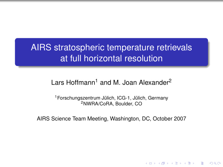 airs stratospheric temperature retrievals at full