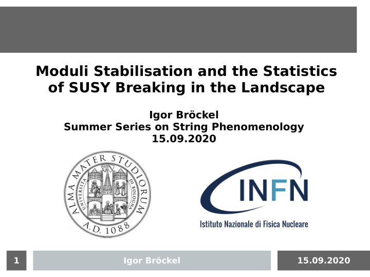 moduli stabilisation and the statistics