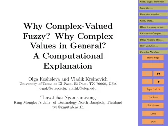 Why Complex-Valued  When Are Integration . . .  Relation to Complex . . .  Fuzzy? Why Complex