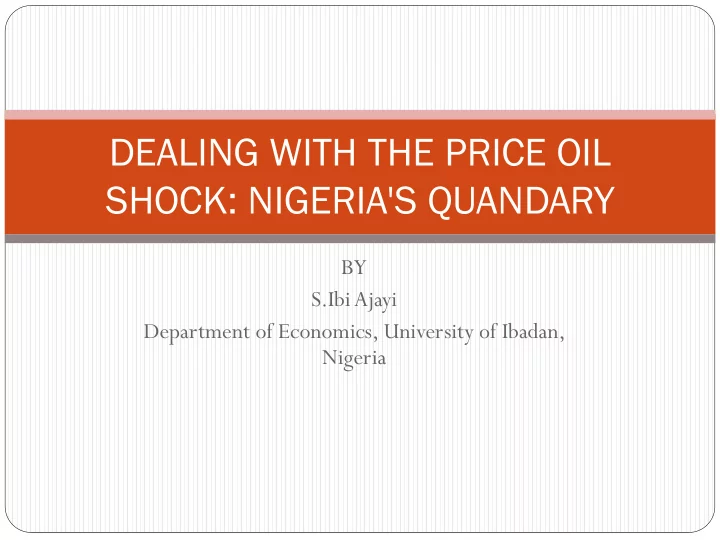 shock nigeria s quandary