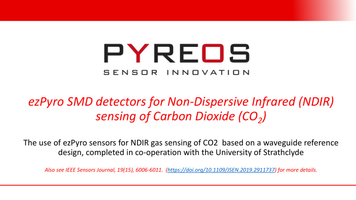 ezpyro smd detectors for non dispersive infrared ndir