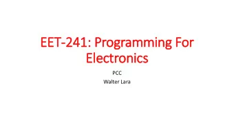 Electronics  PCC  Walter Lara  A Graphical Programming Language  Allows to create programs with