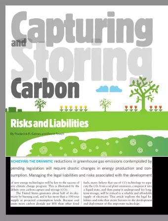 RisksandLiabilities  By Frederick R. Eames and Brent Fewell ACHIEVING THE DRAMATIC reductions in