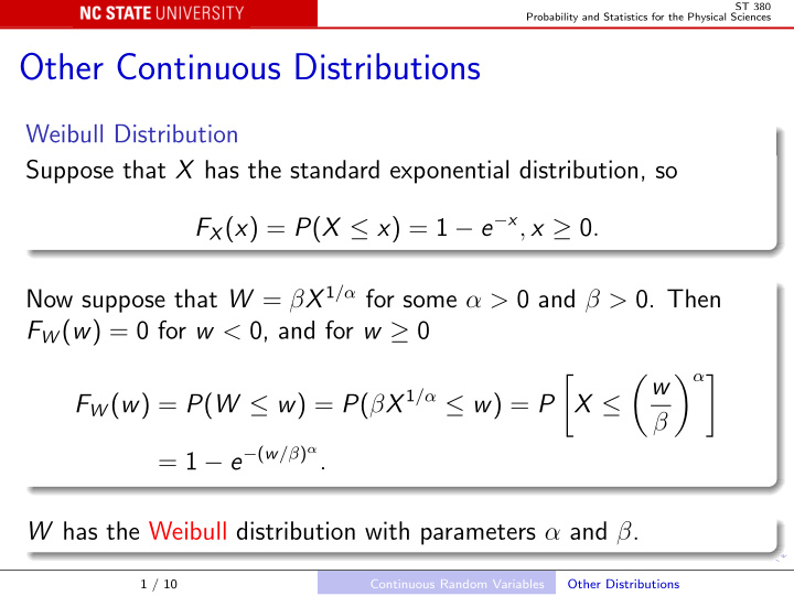 other continuous distributions