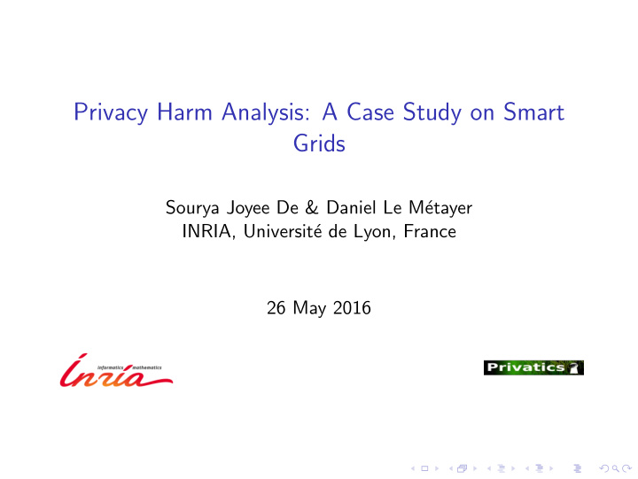 privacy harm analysis a case study on smart grids