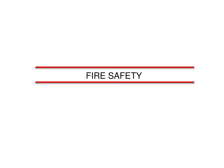 fire safety fire