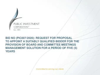 MANAGEMENT SOLUTION FOR A PERIOD OF FIVE (5)  YEARS  BACKGROUND AND EVALUATION CRITERIA  RFP was